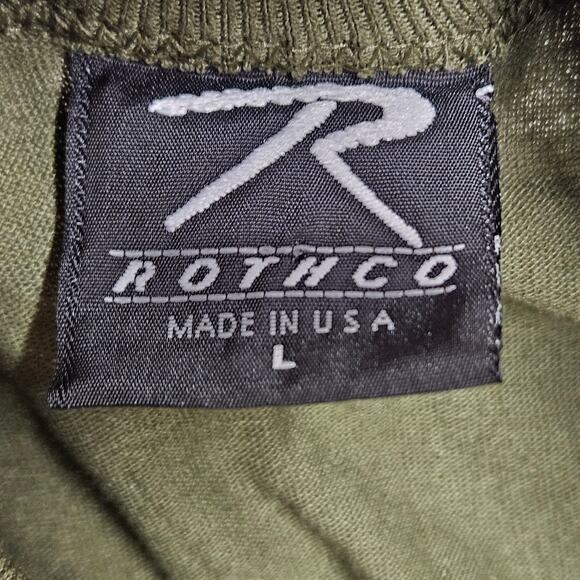 Green Rothco Semi Truck American Flag Graphic Print T-Shirt Made In USA‎ Size L - Picture 4 of 5